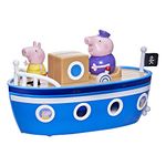 Peppa Pig Peppa s Adventures Grandpa Pig s Cabin Boat Vehicle Preschool Toy: 1 Figure, Removable Deck, Rolling Wheels, for Ages 3 and Up