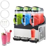 Commercial Slushy Machine 15L X 3, PioneerWorks 11.88 Gallon Margarita Machine, 600W Frozen Drink Machine, Food-Grade PC Tanks & Stainless Steel, for Restaurants Bars Pool Parties