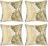 GUOIOOI Pack of 4 Decorative Throw Pillow Covers, Embroidery Cotton and Linen Square Modern Cushion Cover for Couch Sofa Bed Girls Room, 18 X 18 Inch (Color : Gold)