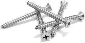 #10 X 1-3/4'' Stainless Flat Head Phillips Wood Screw, (100 pc), 18-8 (304) Stainless Steel Screws by Bolt Dropper