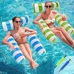 2 Pack 264 pounds Pool floaties for Adults/Water floaties Strong Mesh/4-in-1 Inflatable Pool Float Chair/Water Hammock Lounger/Swimming Recliner Floating Bed/Pool Party Toys for Vacation Fun and Rest