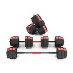 SogesGame Adjustable Dumbbells Pair, Iron Sand Mixture Octagonal Designed Free Weight Set for Home Fitness Equipment for Men and Women Gym Work Out Exercise Training HSYL001-30-S8-CA