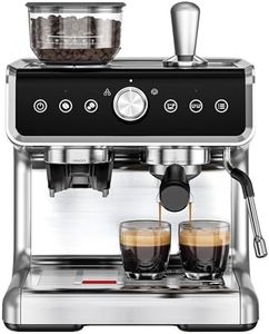 EUHOMY Espresso Machine with Grinder, 20 Bar Coffee Maker with Milk Frother Steam Wand, Professional Espresso Coffee Machines with Removable Water Tank, Latte & Cappuccino Machine for Home Barista