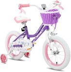 JOYSTAR 16 Inch Girls Bike, Toddler Bike for 4 5 6 7 Years Old Girl, 16" Kids Bikes with Training Wheels & Basket, Children's Bicycle for Ages 4-7 yr, Purple