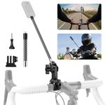 Bike Motorcycle Handlebar Mount for Insta360, Third-Person Bicycle Handlebar Selfie Stick Clamp Mount with 360°Rotation Compatible with Insta360 X4 X3 X2 X ONE, GoPro, Perfect for Shooting Bike Video