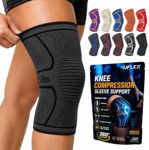 UFlex Athletics Knee Brace Sleeve Men & Women (Single/L:19"-21.5"/Black)