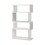 Emelle 4-Tier Bookcase White and Clear