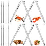 Benver 12 Pieces Nut Cracker Set Nutcracker and Pick Stainless Steel Opener Walnut Pecan Tool Seafood Crackers Lobster Crab Pliers for Hazelnut Almond Oysters