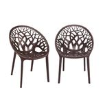 Nilkamal Plastic Chair for Living room |Set of 2 | 3 Year Warranty | For Home, Living Room, Outdoor | Weather Brown Colour | CRYSTALPP
