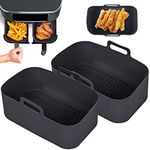 2Pcs Silicone Pot for Ninjas Dual Air Fryer, Silicone Liners Basket, Rack Accessories for Air Fryer, Oven, and Microwave