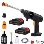Allextreme 48V Double Battery Cordless High Pressure Washer with Adjustable 3 in 1 Nozzle, 5M Hose Pipe and Foam Cannon Portable Water Sprayer Gun Machine for Car & Bike Washing