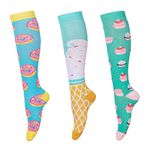 Compression Socks for Women (3Pair) Ladies Support Stocking Ideal for Nurse, Flight, Sports, Travel, Pregnancy, Running 20-30mmHg