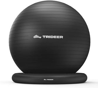 Trideer Ball Chair Yoga Ball Chair Exercise Ball Chair with Base for Home Office Desk, Stability Ball & Fitness Ball Seat to Relieve Back Pain, Home Gym Workout Ball for Abs, Pregnancy Ball with Pump