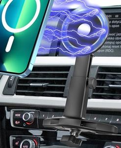 woleyi Fits MagSafe Car Mount CD Slot, Magnetic Phone Holder for Player, Accessories Magnet Cell for iPhone 15/14/13/12/11 Pro Max Plus Mini Smartphone, Black