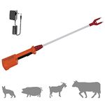 VET.PLUS Rechargeable Livestock Prod Waterproof hot Shot Cattle Prod for Cow, Dog Safety Animal prod Hot Shock with Flexible Shaft Length 33 inch, Total Length 43 1/2"