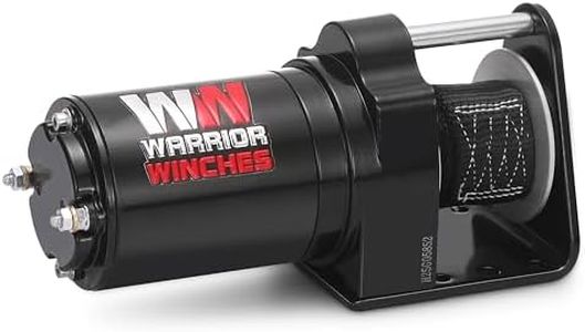 Warrior Winches 12V Electric Snow Plow Winch, 600 lbs Line Pull, Automatic Brake, Weather-Resistant, Heavy Duty Portable Mounted ATV UTV Truck Car Trailer & Accessories for Winter Season, Snow Removal