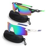 swanoble UV400 2Pack Sports Sunglasses for Kids Cycling,Light frame Sunglasses for Boys Girls,Youth Softball Baseball Golf