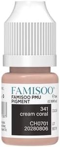 FAMISOO PMU Pigment for Lip 0.169fl.oz/5ml Professional Tattoo Ink for Long-Lasting Lips Color Microblading Ink Permanent Makeup Beauty Tattoo Supplies(341-Cream-Coral)