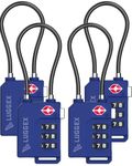LUGGEX Luggage Lock, TSA Locks for Luggage, Suitcases Locks TSA Approved,Gift Box, Ease of Use & Durable(Blue,4 Pack)