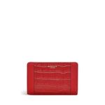 RADLEY London Downtown Medium Bifold Purse for Women in Grained and Crocodile Textured Red Leather