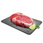 Flexzion Meat Thawing Tray for Frozen Meat - Quick & Efficient Miracle Defrosting Plate, 10x Faster Non-Stick Aluminum Alloy Meat Thawing Board for Frozen Food & Meat, Black