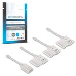 Litcessory 6-Pin to Cut-End Extension Connector for Philips Hue Lightstrip Plus (50mm, 4 Pack, White - Micro 6-PIN V4)