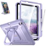 Fintie Case for iPad Air 11-inch M2 (2024) (Model Number: A2902/A2903/A2904) -[Tuatara Magic Ring] 360 Degree Rotating Grip Stand Rugged Cover with Screen Protector & Pencil Holder (Lilac Purple)