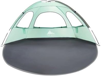 NXONE Beach Tent Sun Shade Shelter for 2-3 Person with UV Protection, Extended Floor, 3 Mesh Roll Up Windows & 8.0mm Fiberglass Rods丨Carry Bag, Stakes, Guy Lines Included (Mint Green)