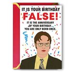 Ziwenhu The Office Birthday Cards for Men, Dwight Schrute Birthday Decoration for Friend, Funny Birthday Gift for Women, It Is Your Birthday False Card…