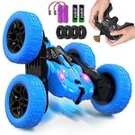 Jimdella Remote Control Car,360 Flips Rotating Stunt RC Cars,Double Sided RC Car with LED Lights,New Upgrade 2.4Ghz All Terrain Rechargeable Electric Drift Car Toys for Ages 5-7 Birthday Gift(Blue)