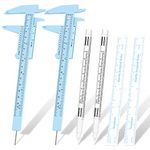 6 Pieces Eyebrow Tools 2 Pieces Eyebrow Measuring Ruler 2 Pieces Microblading White Marker Pen with Paper Ruler Skin Marker Eyebrow Permanent Makeup Position Mark Tools for Eyebrow Lips Skin