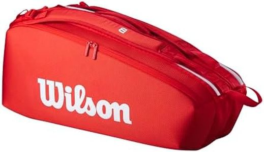 WILSON 2025 Super Tour Red Small Tennis Duffle - Red/White, Holds up to 2 Rackets