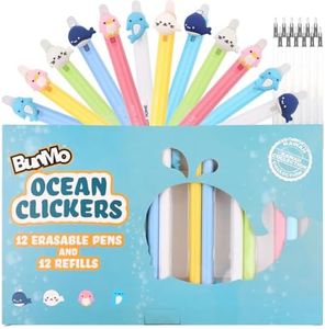 BUNMO Erasable Gel Pens - Multicolor Cute Pens - School Supplies for Girls - Erasable Pens for Smooth Writing & Drawing - Gifts for Teens - 12 Refills Included - 12 Pack