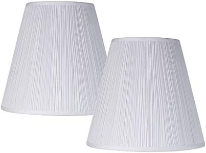 9" Top x 16" Bottom x 14 1/2" High x 14 3/4" Slant Lamp Shade Replacement Set of 2 Medium White Ivory Mushroom Empire Round Traditional Fabric Pleated Spider Harp Finial - Springcrest