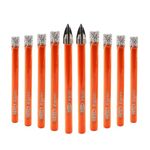 BGTEC Dry Diamond Drill Bits Set - 8pcs 6mm Tile Drill Bits and 2pcs 6mm Carbide Drill for Granite Marble Porcelain Ceramic