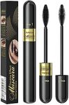 Tubing Mascara, Waterproof and Smudge-Proof 2-1 Long Lasting Black Mascara Volumizing and Lengthening Eye Makeup, No Clumping, Curled Eyelashes