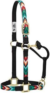 Weaver Leather Chevron Adjustable Nylon Horse Nylon Horse Halter, Average, Black/Multi