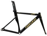 FabricBike AERO - Fixed Gear Bike Frameset, Single Speed Fixie Frameset, Aluminium Frame and Carbon Fork, 3 Sizes, 2.145g (M size) (Glossy Black & Gold, M-54)