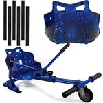 OST Hoverkart Attachment Go Kart Seat Accessories For 6.5 8 10 Electric Self Balance Boards Kids Go Cart is Extendable to Adult Length Hoverkart Frame Straps Buggy Bundle (Blue Galaxy 6pcs strap)