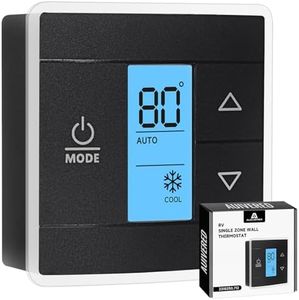 AUIVERED 3316250.712 RV Single Zone Wall Thermostat - Fit for Dometic for RV/Camper Conditioners - Single Zone Control for Cool/Heat, 12V DC, Capacitive Touch, Blue Backlight