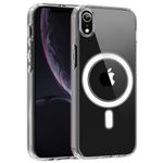 Magnetic Case for iPhone XR Case, [Wireless Charging] [Compatible with Magsafe] No Yellowing and Military Drop Protection, Slim Soft Silicone Transparent Phone Case Cover for iPhone XR Case-Clear