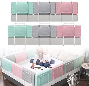 FIVMEN Barrera para cama de bebé, 60 cm, protección anticaídas, 5 niveles de altura regulable, con cremallera, lavable, para cunas, camas de padres (gris)
