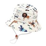 imKutie Baby Sun Hat, UPF 50+ Toddler Kids Cartoon Animal Shark Star Summer Bucket Hats Adjustable Baby Hat with Chin Strap for 6 Months-8 Years