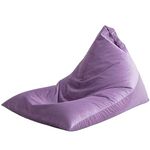 Nobildonna 4ft Bean Bag Chair Cover (No Filler) for Adults, 400L Extra Large Premium Velvet Beanbag Chair Cover, Washable Beanbag Without Filling Ultra Soft Triangular Lazy Sofa Cover (Purple)