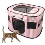 Foldable Pet Playpen, Portable Dog Cat Kennel Cage, Indoor/Outdoor Pop up Pet Tent Fence, Rectangle Delivery Room Pets Tent for Puppy Dog Kitten Cat