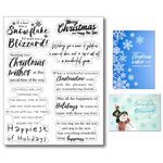 Arbuya Merry Christmas Wishes Clear Stamps Blessing Words Silicone Stamps Christmas Verses Rubber Stamps for Christmas Cards Making DIY Scrapbooking Photo Album Decoration