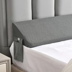 MIDLADE Queen Size Bed Wedge Pillow for Headboard Gap Light Grey