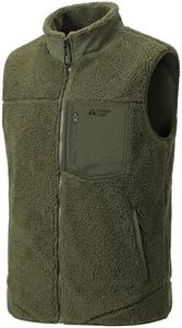 Pioneer Camp Men's Full Zip Sherpa Fleece Vest 5 Pockets Winter Warm Cozy Fuzzy Lightweight Vests Sleeveless Jacket Casual