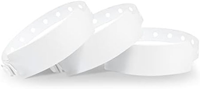 Wristall White Plastic Wristbands 100 Pack - Colored Wristbands for Events, Vinyl Wrist Bands of Party Custom Plastic Bracelets Wristbands Waterproof Wrist Bands Arm Bands for Events Concerts