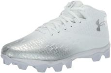 Under Armour Men's Spotlight Franchise Rm 4.0 Football Shoe, (100) White/White/Metallic Silver, 10.5 US